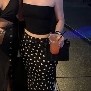 Topshop satin midi skirt